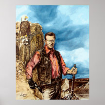 Cowboy américain avec Eagle Affiche