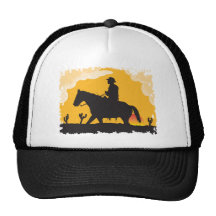 Cowboy de coucher du soleil casquette de camionneur