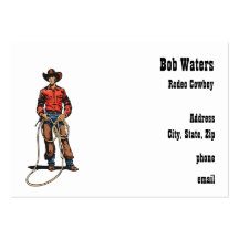 Cowboy de rodéo avec la corde modèle de carte de visite