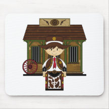 Cowboy mignon Mousepad de prison Tapis De Souris