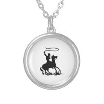 Cowboy sur le cheval pendentif