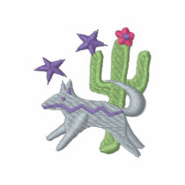 Coyote et cactus polos brodés