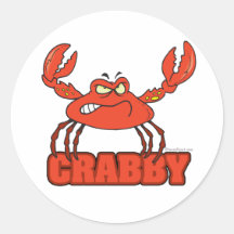 crabe rouge désagréable drôle avec une attitude autocollants