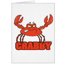 crabe rouge désagréable drôle avec une attitude carte de vœux