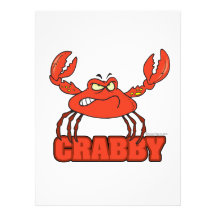 crabe rouge désagréable drôle avec une attitude faire-part
