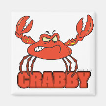 crabe rouge désagréable drôle avec une attitude magnets