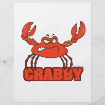 crabe rouge désagréable drôle avec une attitude prospectus personnalisés