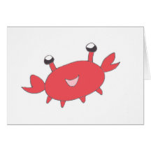 Crabe rouge heureux mignon carte