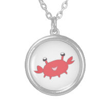 Crabe rouge heureux mignon collier