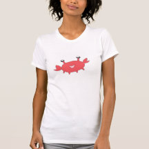 Crabe rouge heureux mignon t-shirts