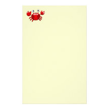 Crabe rouge papier à lettre personnalisé
