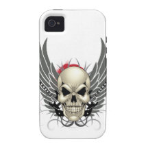 Crâne avec des ailes et des guitares coques Case-Mate iPhone 4