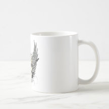 Crâne avec des ailes et des guitares tasse à café