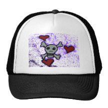 Crâne avec des coeurs casquette de camionneur