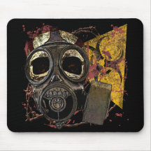 Crâne avec Gasmask Tapis De Souris
