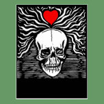 Crâne avec le coeur pour Dia de los Muertos sur de cartes postales