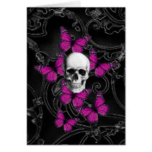Crâne baroque gothique cartes de vœux