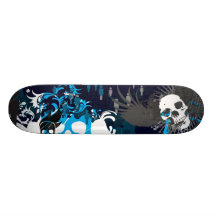 Crâne bleu plateau de skate