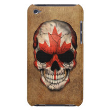Crâne canadien âgé et utilisé de drapeau coque iPod Case-Mate 