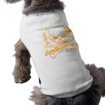 Crâne chaud de tabagisme tee-shirt pour chien