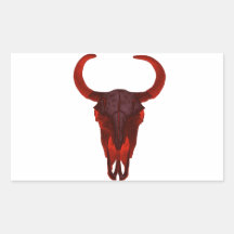 Crâne de Buffalo de diable Autocollant En Rectangle