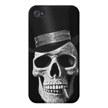 Crâne de chapeau supérieur iPhone 4 case
