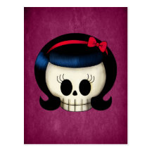 Crâne de fille de rockabilly carte postale