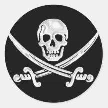 Crâne de jolly roger autocollants