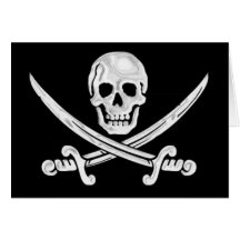 Crâne de jolly roger cartes de vœux