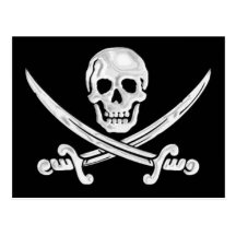 Crâne de jolly roger cartes postales