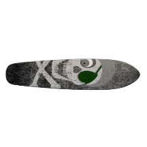Crâne de pirate et planche à roulettes d'os croisé