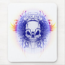 Crâne de Rockstar - Mousepad Tapis De Souris