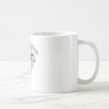 Crâne de Smilodon (motif de fleur) Tasse