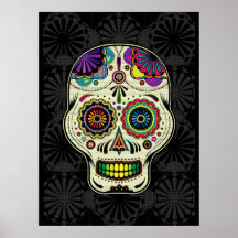 Crâne de sucre - jour de l'affiche morte d'art