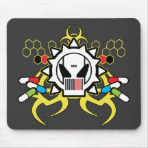 Crâne de technologie de Biohazard Tapis De Souris