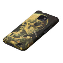 Crâne de Van Gogh avec la cigarette brûlante, art  Coque Samsung Galaxy SII