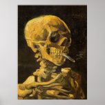 Crâne de Van Gogh avec la cigarette brûlante Posters