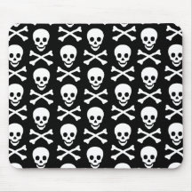 Crâne d'Emo et motif d'os Tapis De Souris