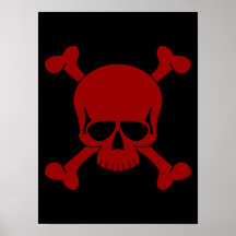 Crâne et affiche d'os croisés