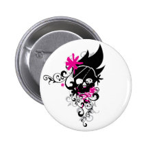 Crâne-et-Boucles Badges Avec Agrafe