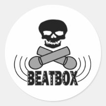 Crâne et Crossbone Mics de Beatbox Autocollants