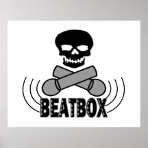 Crâne et Crossbone Mics de Beatbox Posters