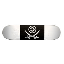 Crâne et drapeau d'Anti-Copyright Copyleft d'os cr Skateboards Personnalisables