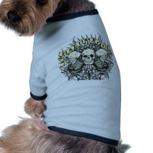 Crâne et guitares de hard rock manteaux pour chien