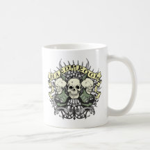 Crâne et guitares de hard rock tasses à café