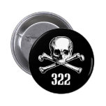 Crâne et os 322 badge avec épingle