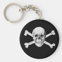 Crâne et os croisés de pirate porte-clés