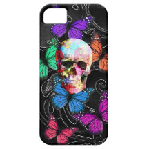 Crâne et papillons gothiques de sucre coques iPhone 5 Case-Mate