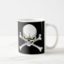 Crâne et tasse d'os croisés