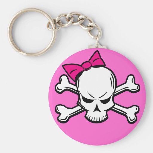 Crâne girly de Goth - keychain Porte-clés
